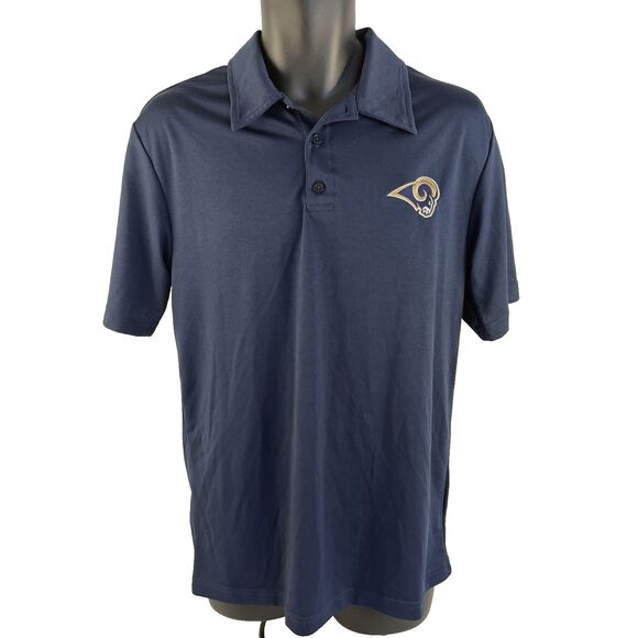New Mens NFL St. Louis Rams Los Angeles Short Sleeve Polo Shirt Sz M TX3 Cool - Picture 1 of 6